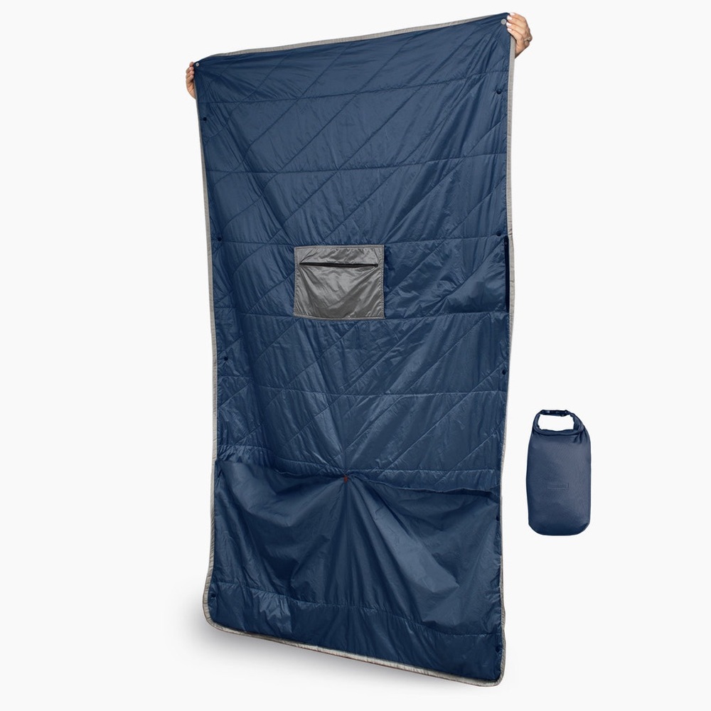 Gravel Layover Travel Blanket - Insulated & Packable - Blue